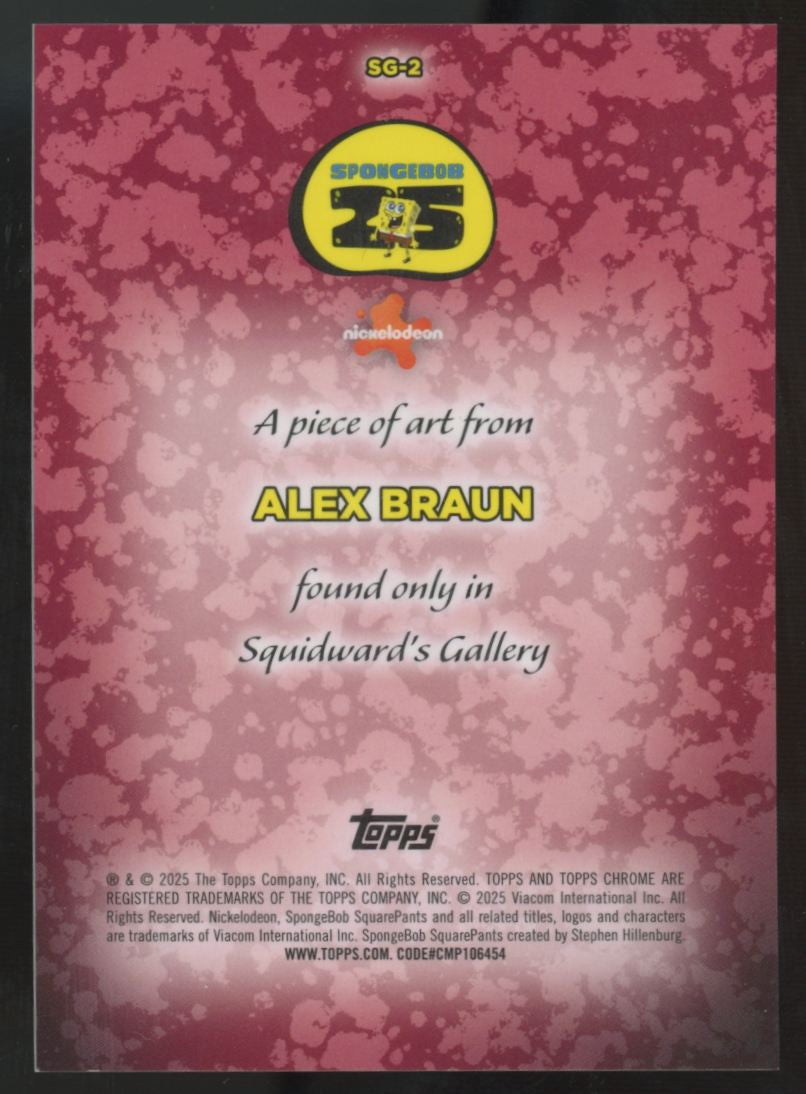2025 Topps Chrome Spongebob Alex Braun Squidward's Gallery A Piece Of Art #SG-2