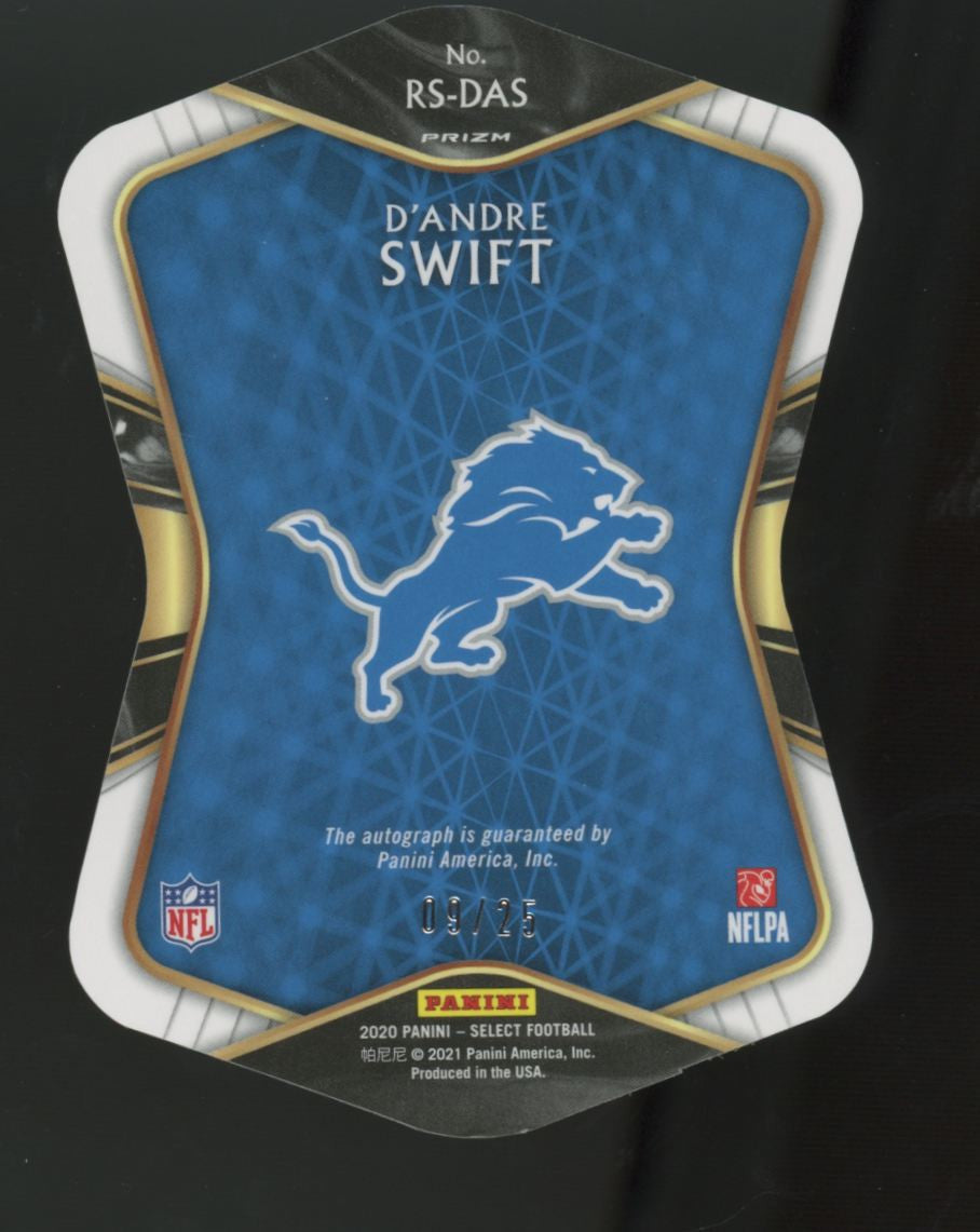 2020 Panini Select D'Andre Swift RC Tie-Dye Die-Cut Auto /25 #RS-DAS