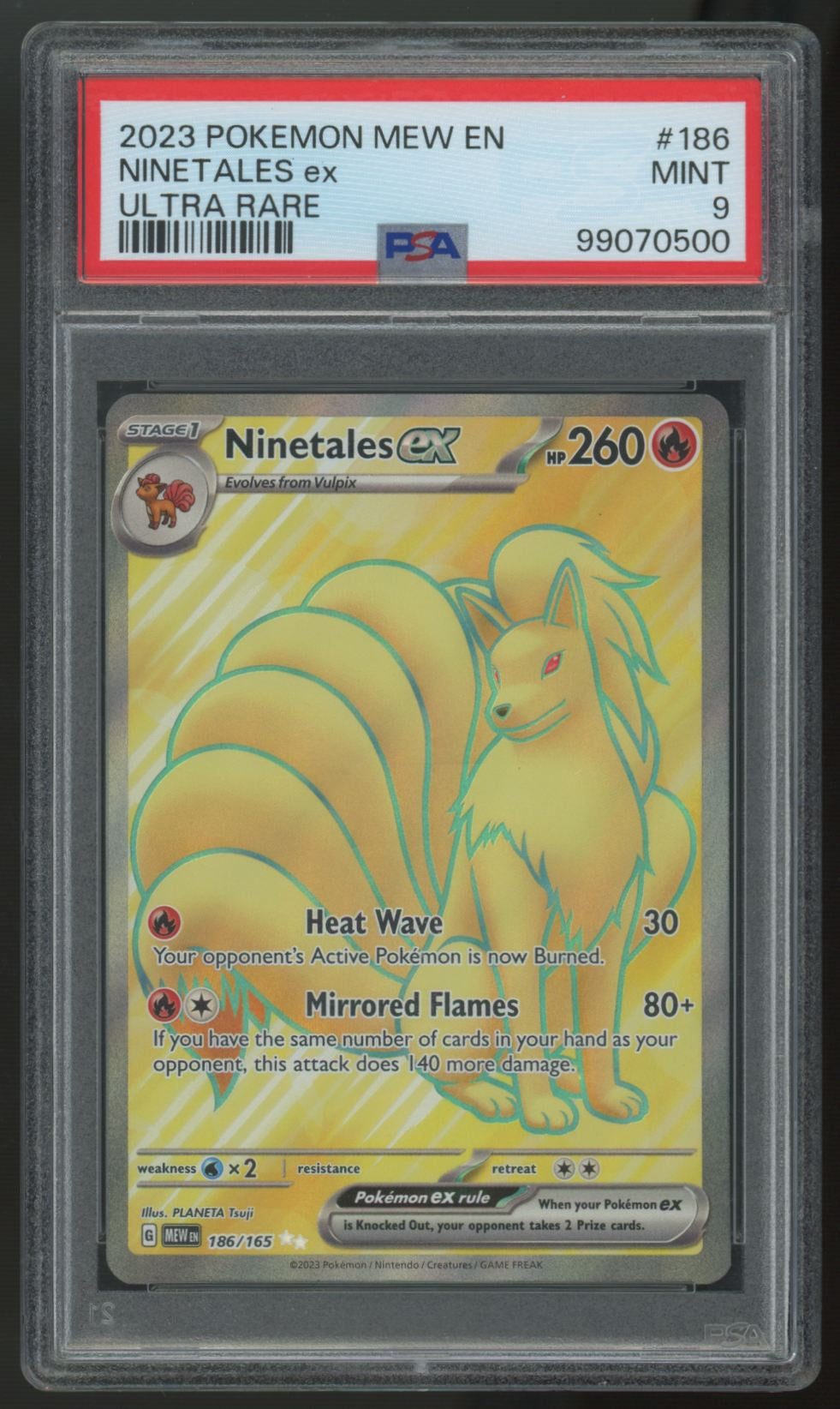 2023 Pokemon Ninetales ex 151 Ultra Rare #186 PSA 9