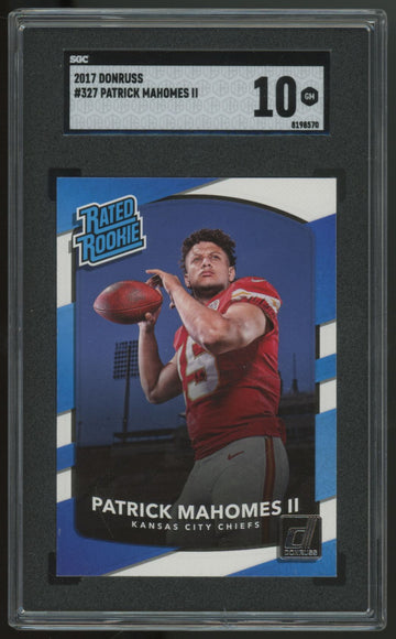 2017 Donruss Patrick Mahomes RC Rated Rookie #327 SGC 10