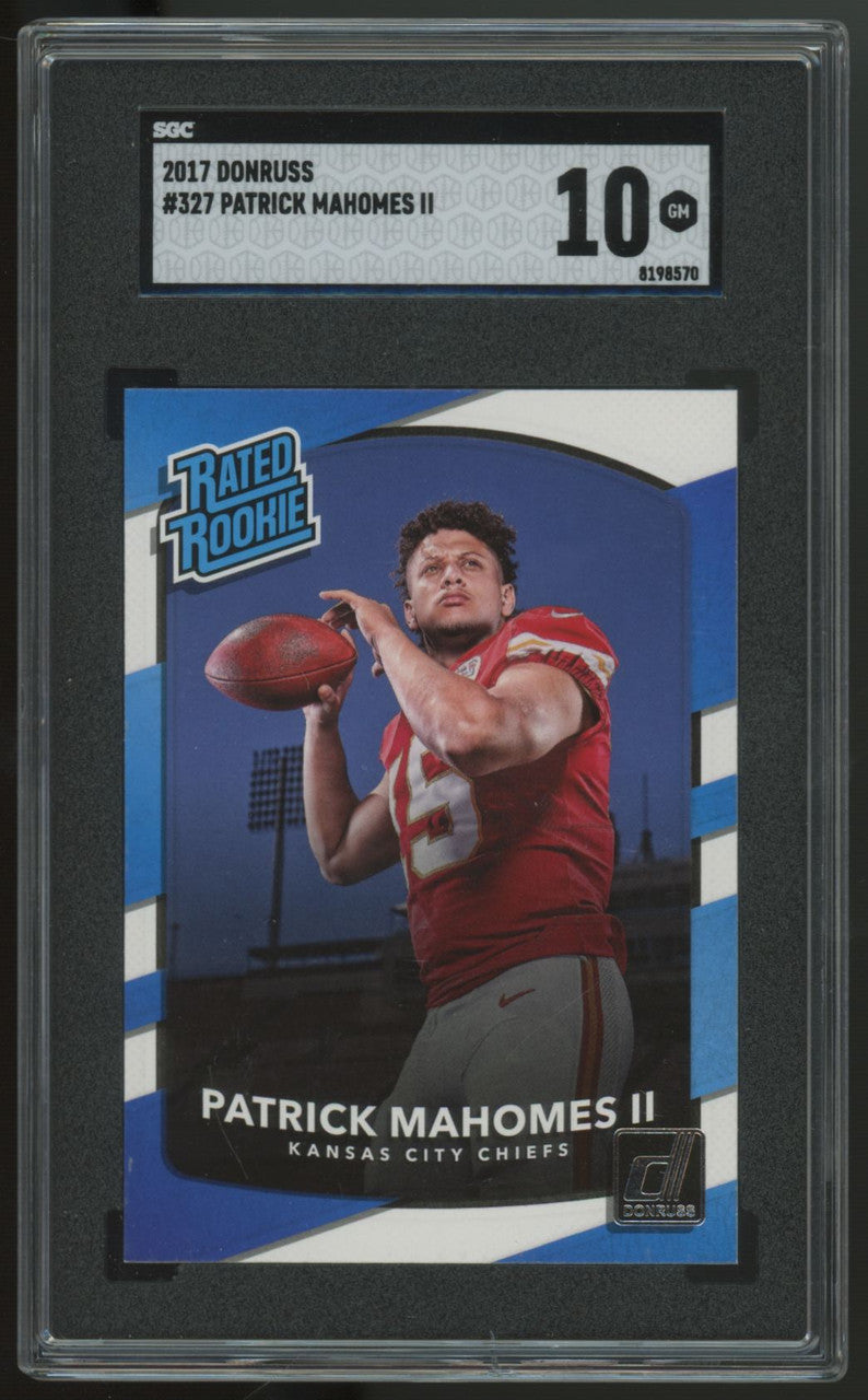2017 Donruss Patrick Mahomes RC Rated Rookie #327 SGC 10