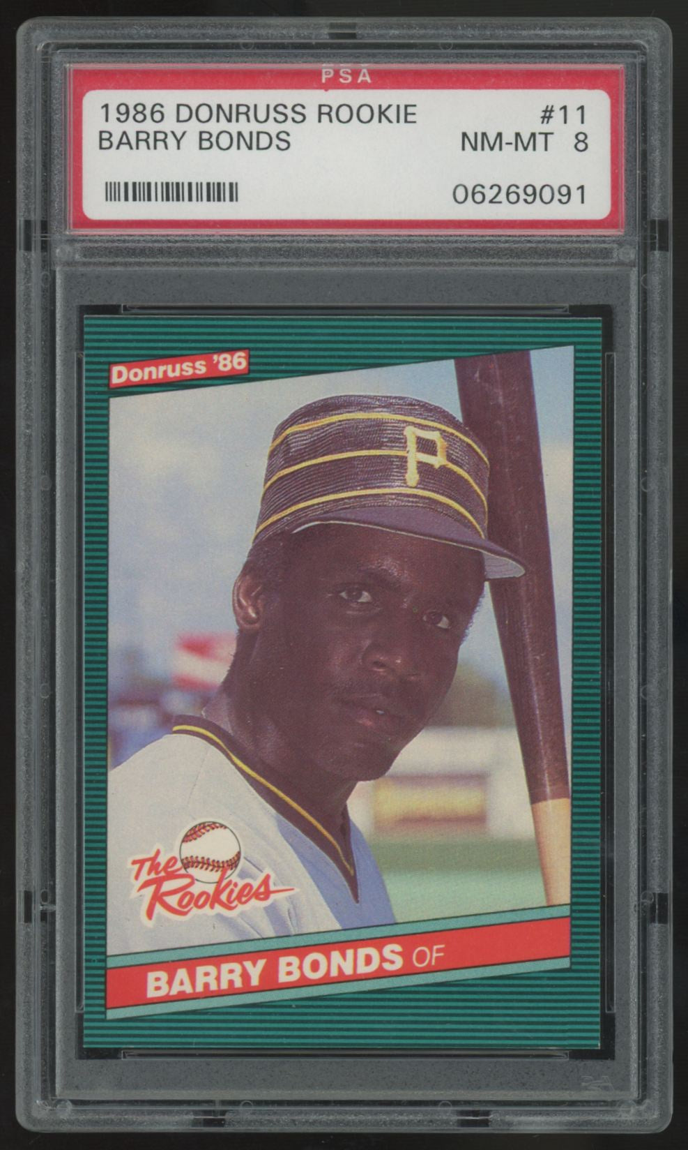 1986 Donruss Rookie Barry Bonds RC #11 PSA 8 *091