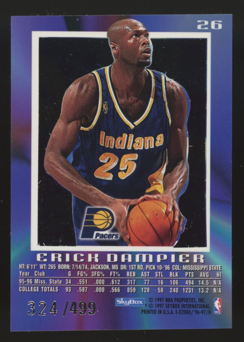 1996-97 Skybox E-X2000 Erick Dampier RC Credentials /499 #26