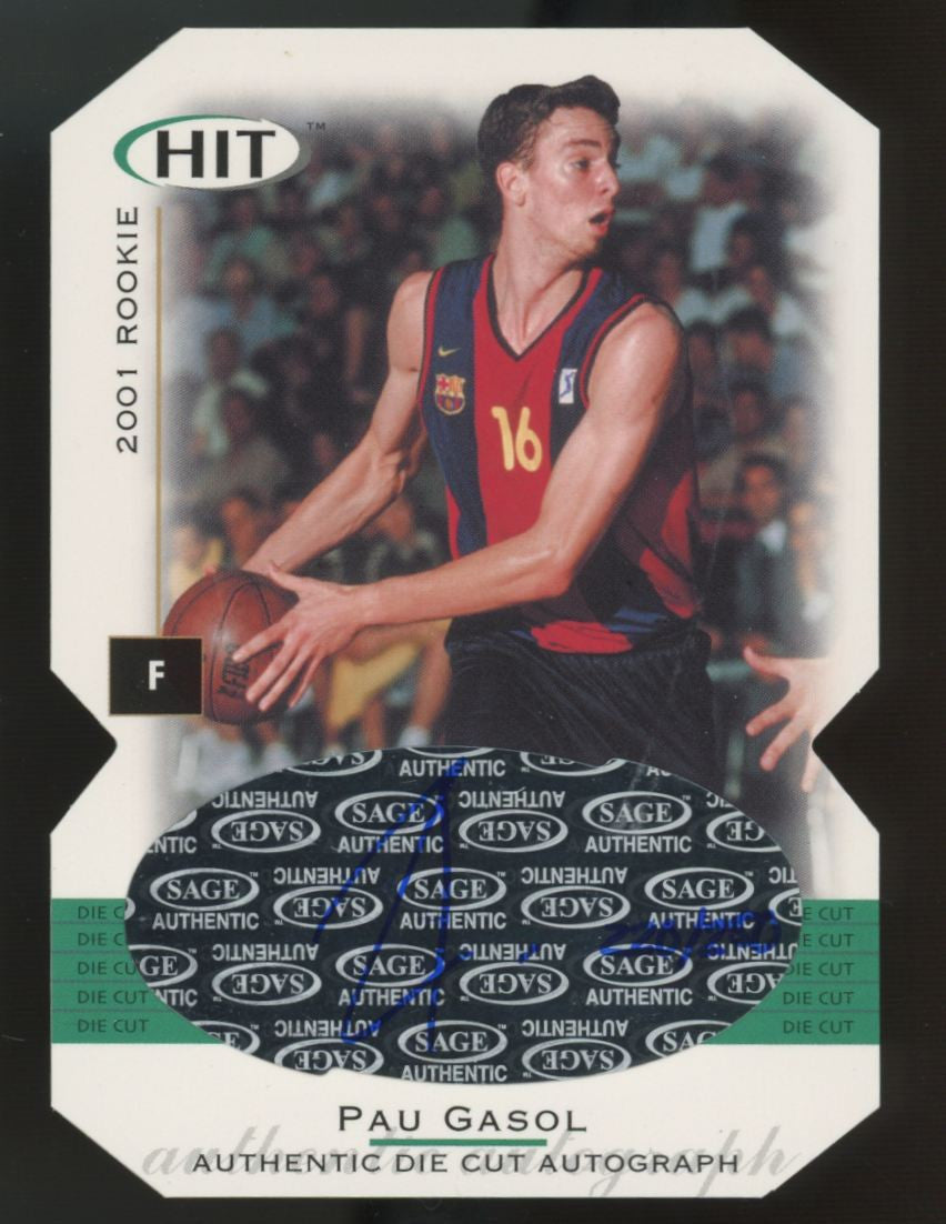 2001-02 Sage Hit Pau Gasol RC Auto Die Cut /250 #A16