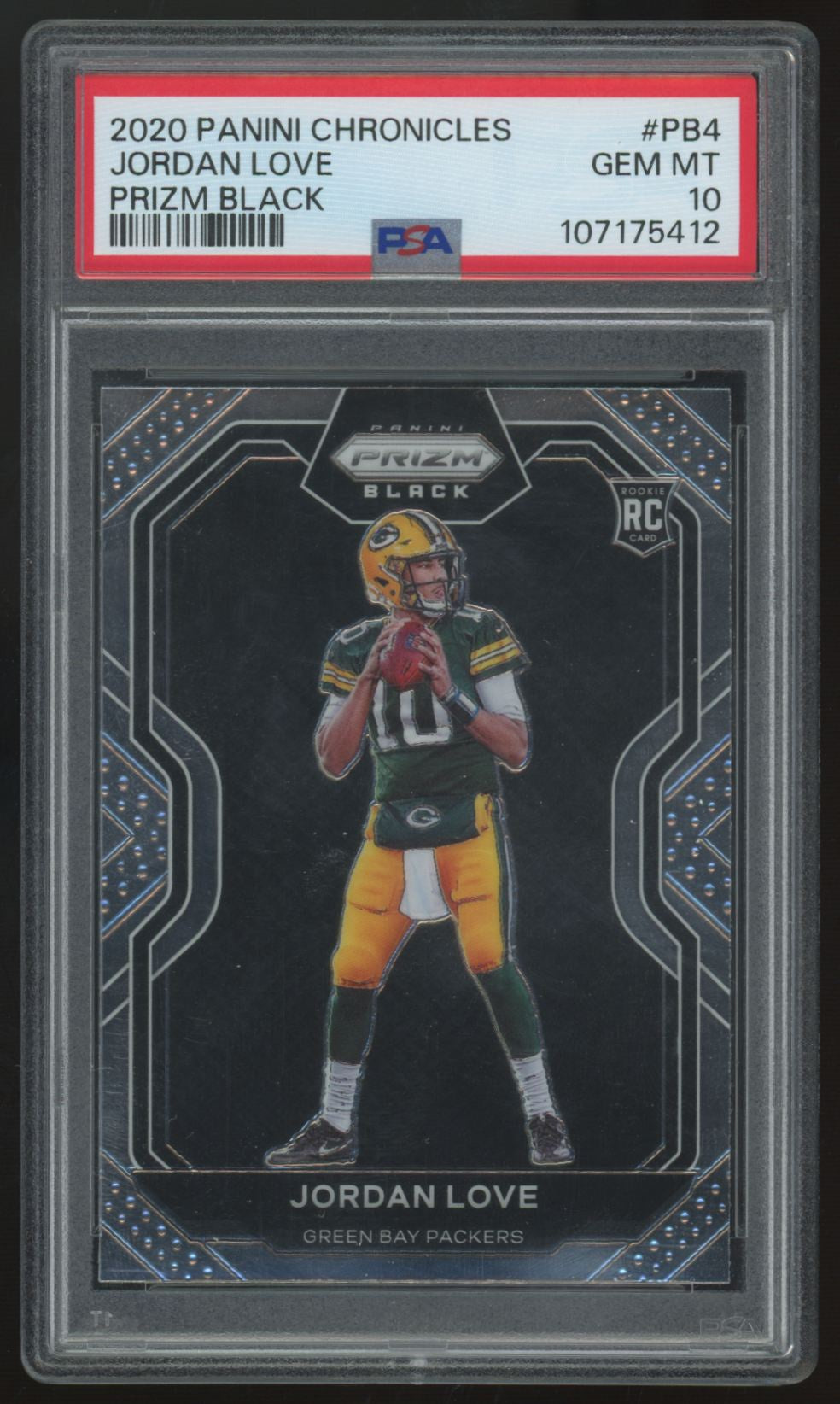 2020 Panini Chronicles Prizm Black Jordan Love RC #PB-4 PSA 10