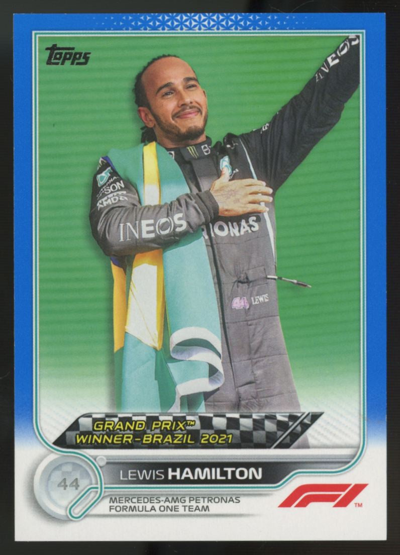 2022 Topps F1 Lewis Hamilton Grand Prix Winner Blue /99 #169