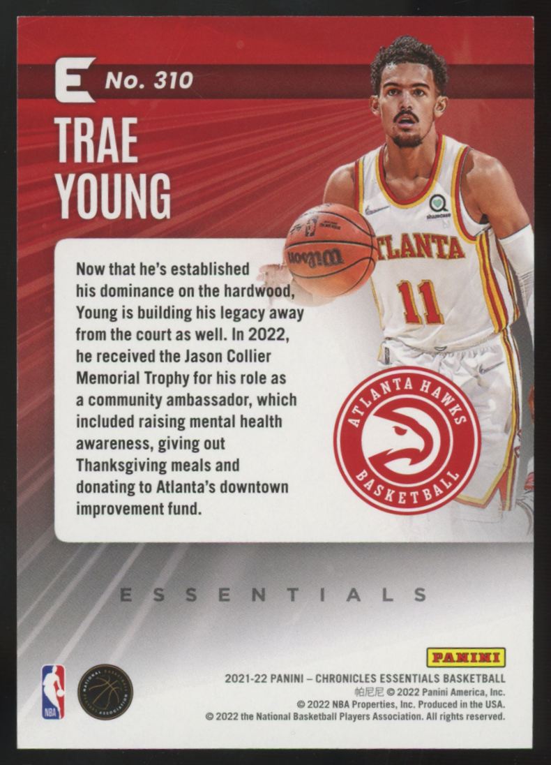 2021-22 Panini Chronicles Essentials Trae Young Lucky Envelopes /8 #310