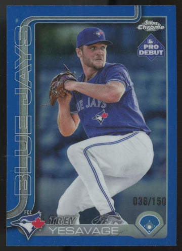 2025 Topps Chrome Pro Debut Trey Yesavage Blue Refractor /150 #PDC-45
