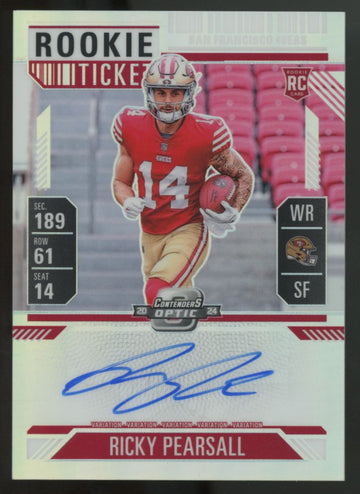 2024 Panini Contenders Optic Ricky Pearsall RC Ticket Auto #109