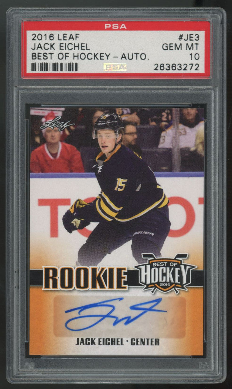 2016-17 Leaf Jack Eichel RC Best Of Hockey Auto #JE3 PSA 10