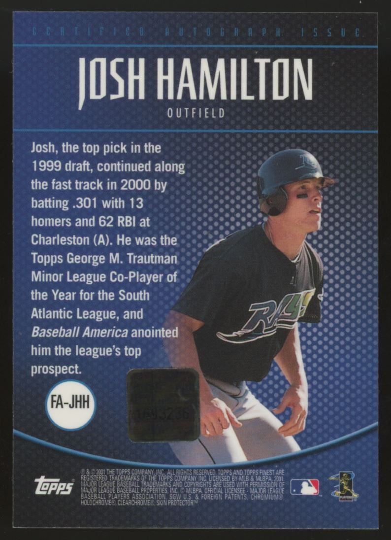 2001 Topps Finest Josh Hamilton Auto #FA-JHH "B"