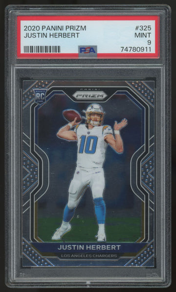 2020 Panini Prizm Justin Herbert RC #325 PSA 9