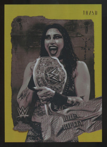 2025 Topps Chrome WWE Cactus Jack Rhea Ripley Gold Rodeo Rebels /50 #RDR-14