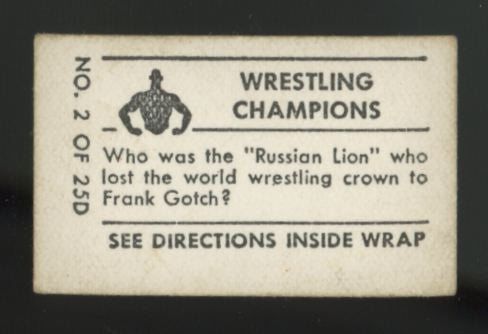 1948 Topps Magic George Hackenschmidt Wrestling Champions #2 G/VG