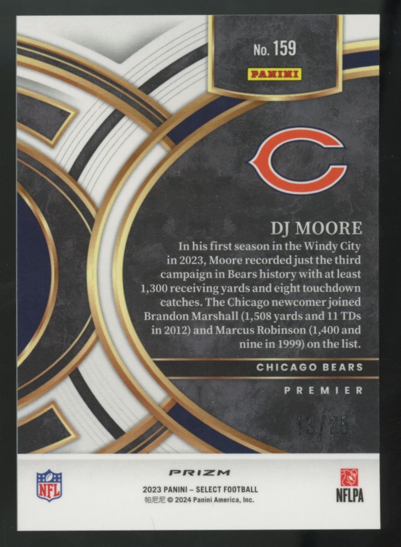 2023 Panini Select DJ Moore Premier Tie-Dye Prizm /25 #159