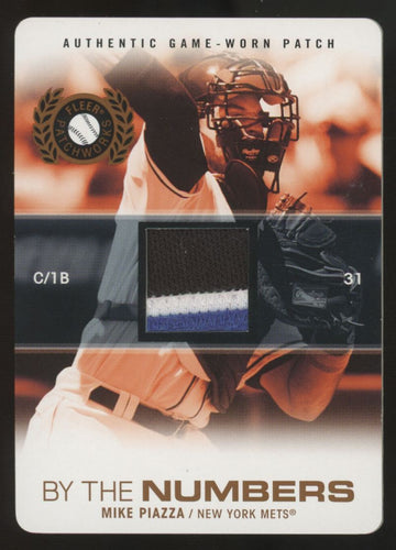 2005 Fleer Patchworks Mike Piazza By The Numbers Patch Die Cut /25 #BTN-MP