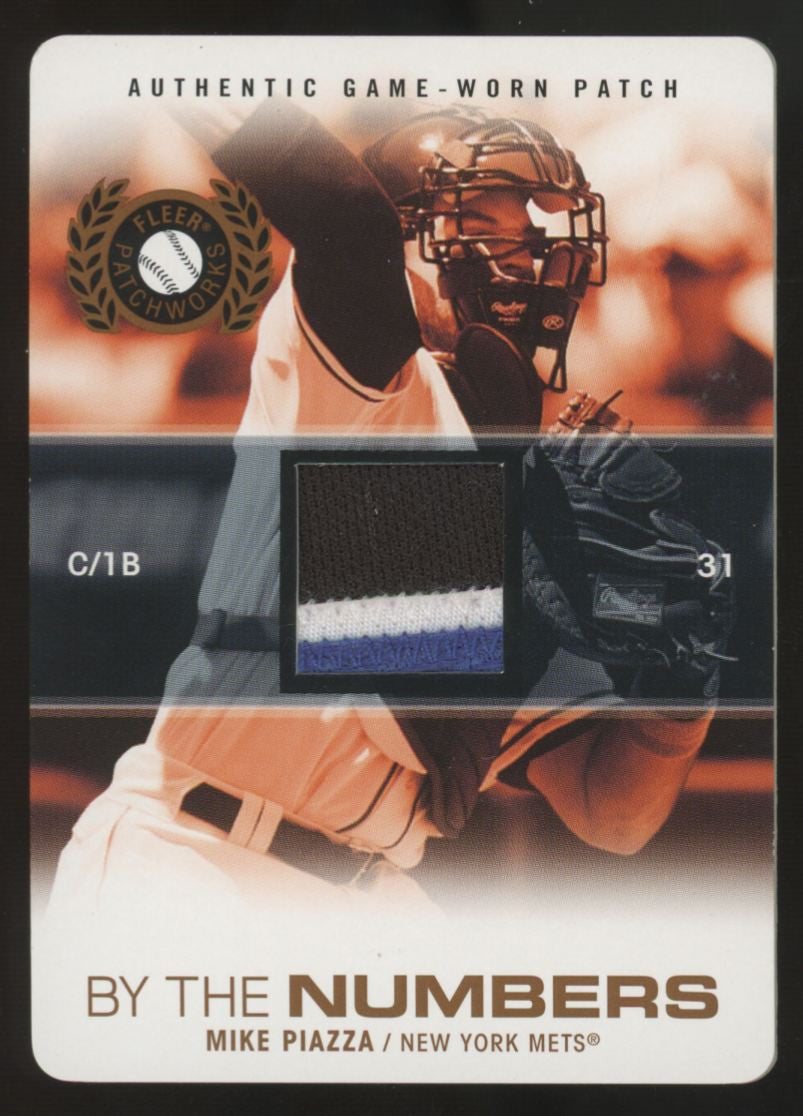 2005 Fleer Patchworks Mike Piazza By The Numbers Patch Die Cut /25 #BTN-MP