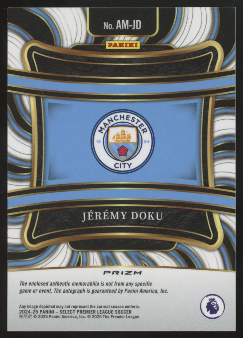 2024-25 Panini Select Premier Jeremy Doku Blue Pulsar Patch Auto #AM-JD