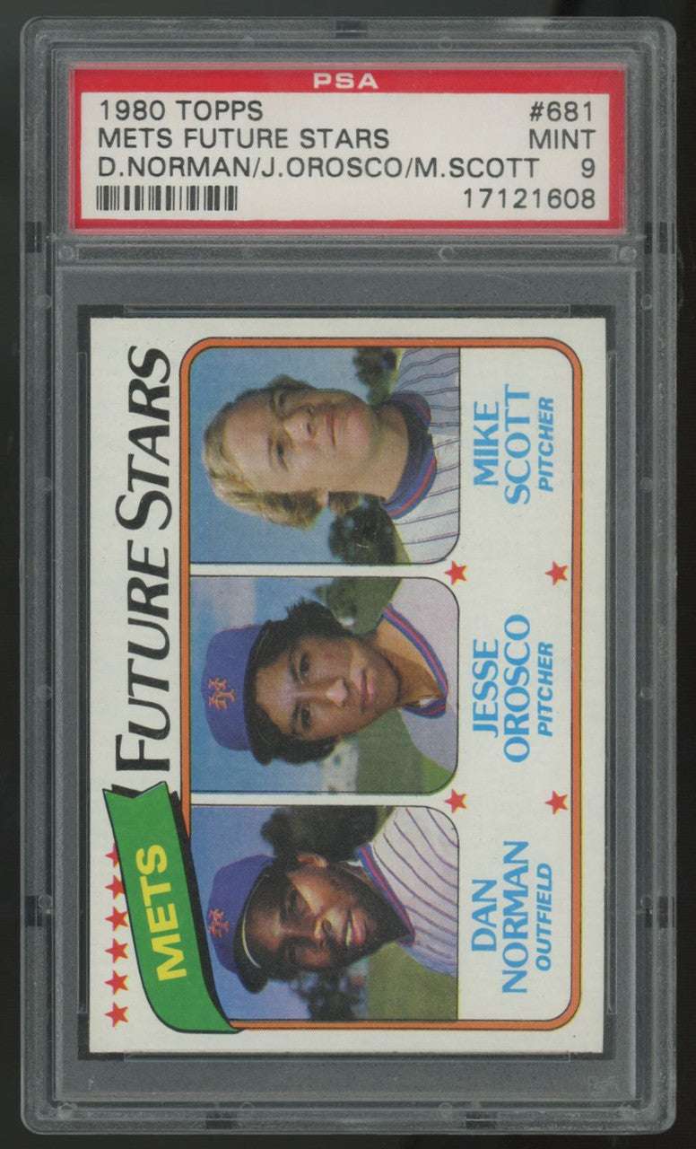 1980 Topps Norman/Orosco/Scott RC Future Stars #681 PSA 9