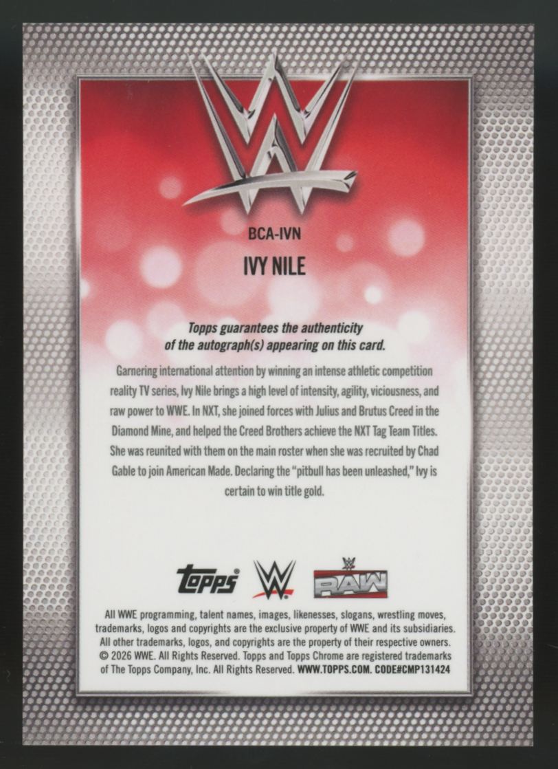 2026 Topps Chrome WWE Ivy Nile Auto #BCA-IVN