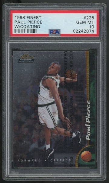 1998-99 Topps Finest Paul Pierce RC W/Coating #235 PSA 10