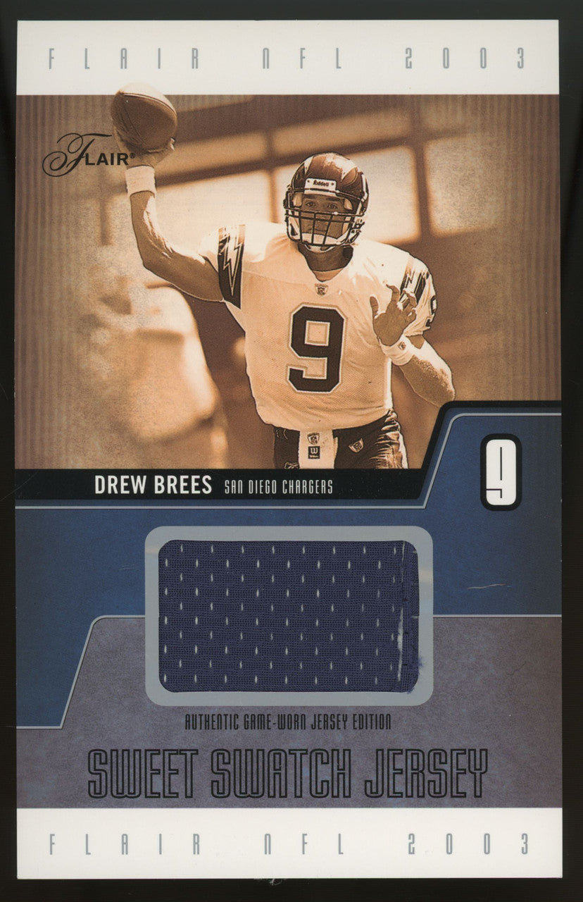 2003 Fleer/Upper Deck Drew Brees Oversized/Game-Worn Patch Lot of 2