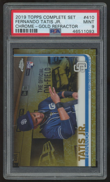 2019 Topps Complete Set Fernando Tatis Jr. RC Chrome Gold /50 #410 PSA 9