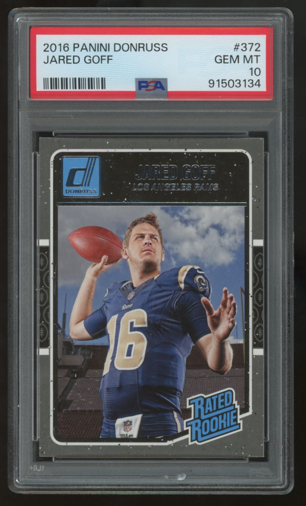 2016 Panini Donruss Jared Goff RC Rated Rookie #372 PSA 10