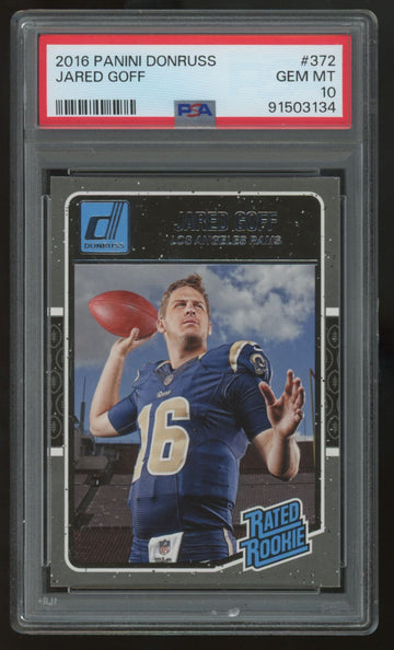 2016 Panini Donruss Jared Goff RC Rated Rookie #372 PSA 10
