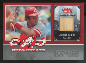 2006 Fleer Greats Of The Game Johnny Bench Reds Greats Patch #CIN-JB