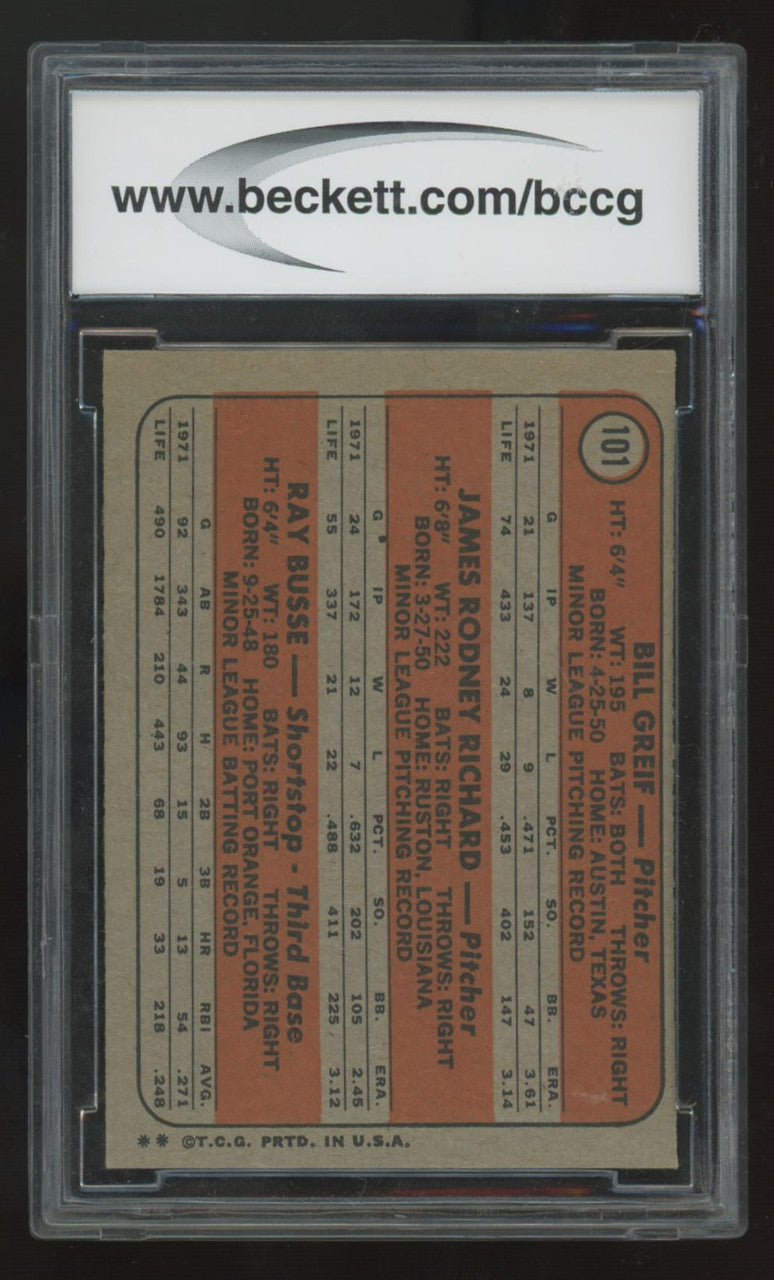 1972 Topps J.R. Richard RC Rookie Stars #101 BCCG 9