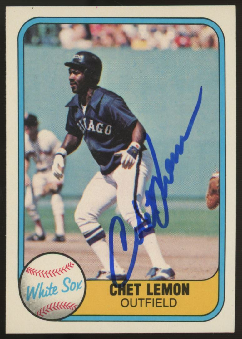 1981 Fleer Chet Lemon #354 Signed Auto JSA