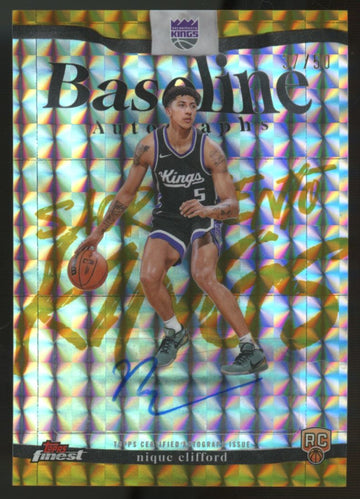 2025-26 Topps Finest Nique Clifford RC Baseline Gold Geometric Auto /50 #BA-NC