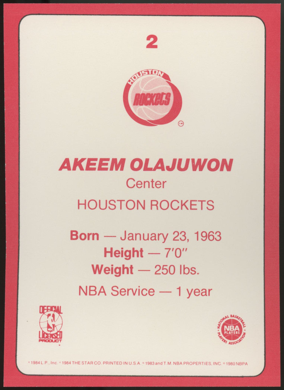 1985 Star Co. Basketball Houston Rockets Super Teams Set (5) Olajuwon RC *READ*