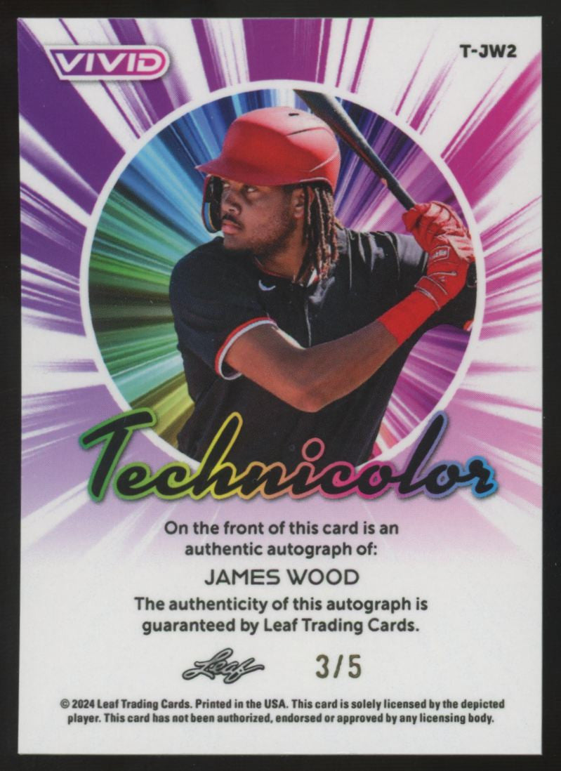 2024 Leaf Vivid James Wood Technicolor Auto /5 #T-JW2