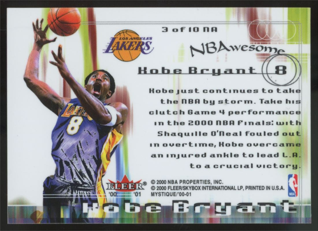 2000-01 Fleer Mystique Kobe Bryant NBAwesome #3