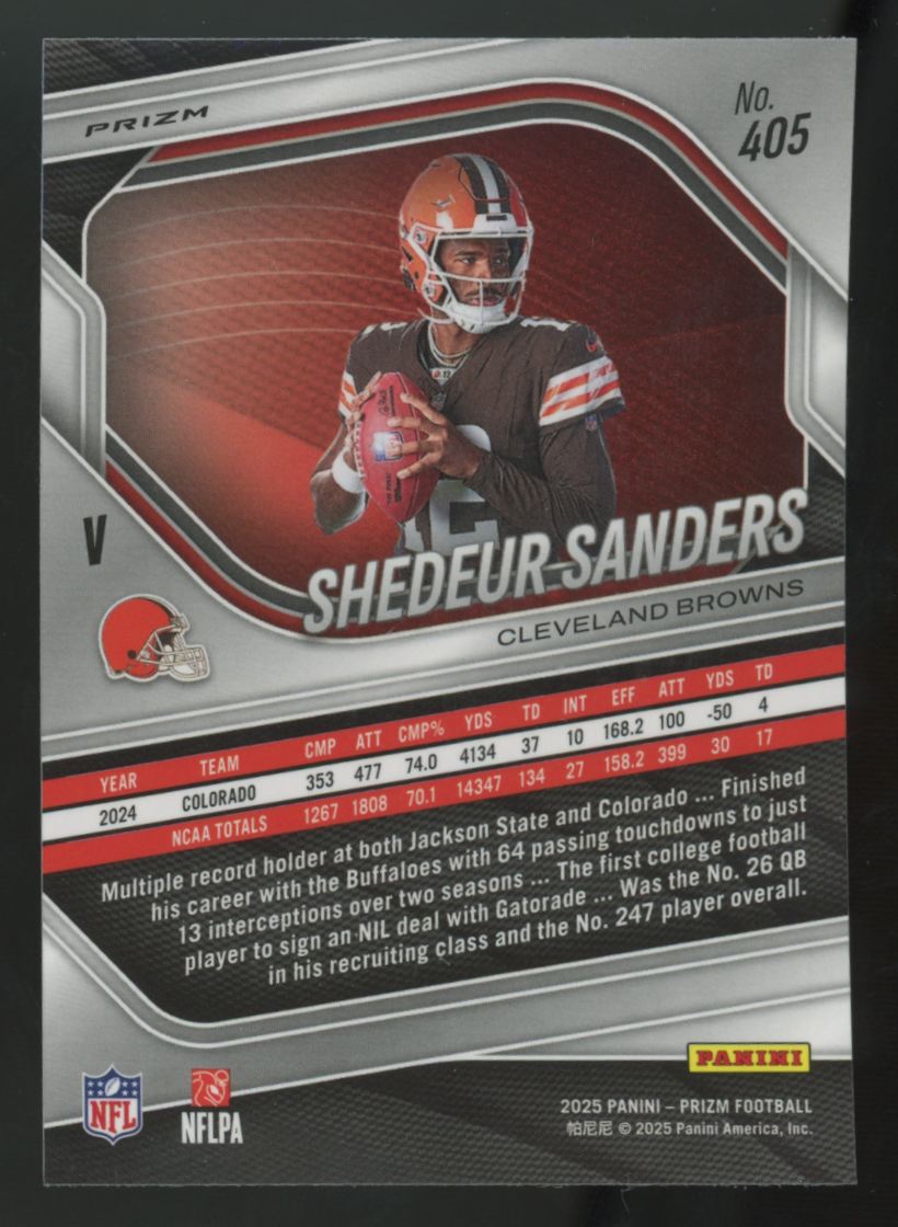 2025 Panini Prizm Shedeur Sanders RC Silver #405