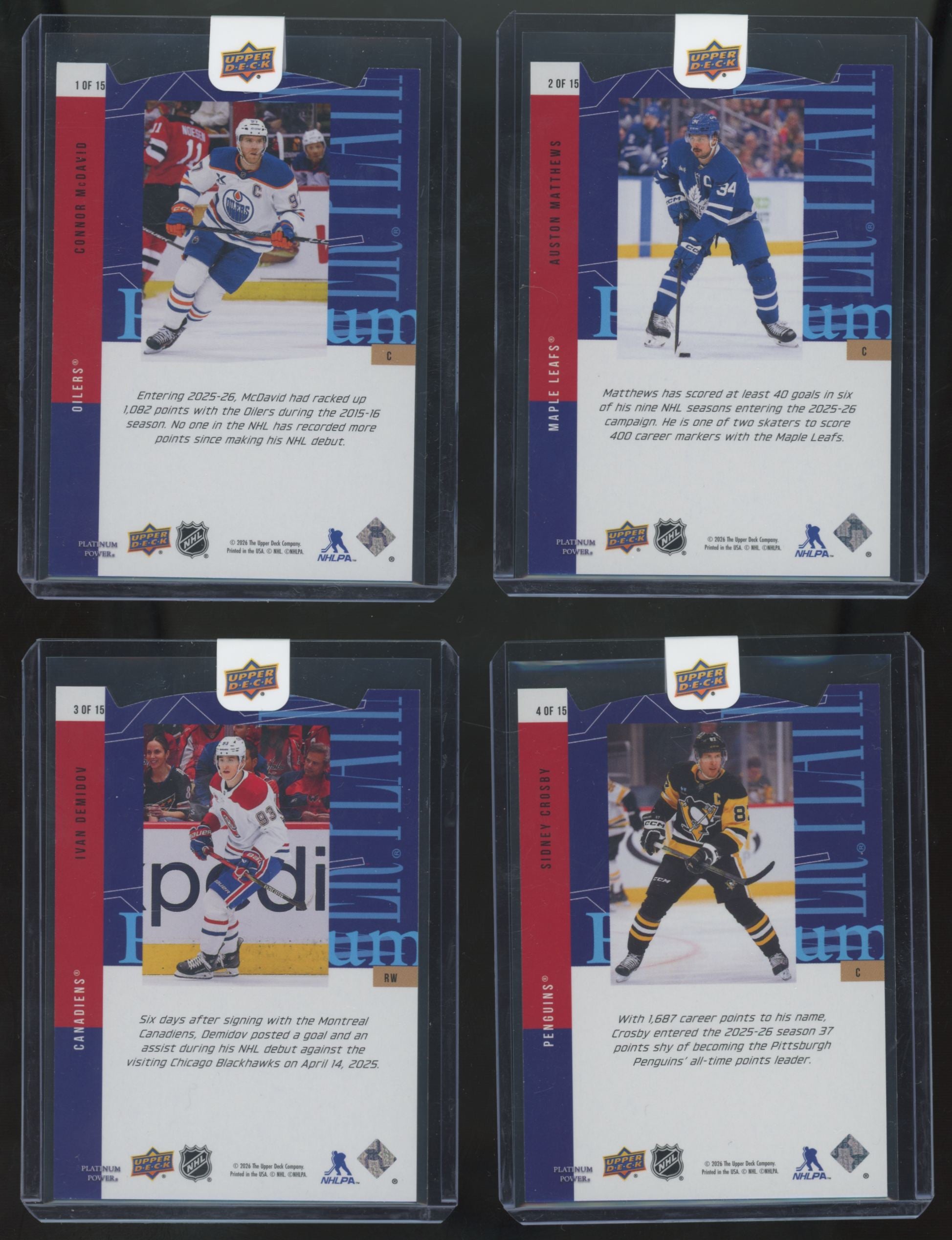 2026 Upper Deck CDD Conference Platinum Power Complete Set (15/15)