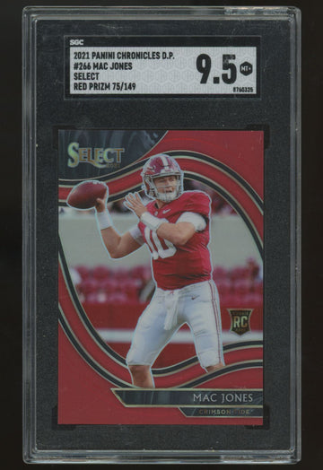 2021 Panini Chronicles Select Draft Mac Jones RC Red Prizm /149 #266 SGC 9.5