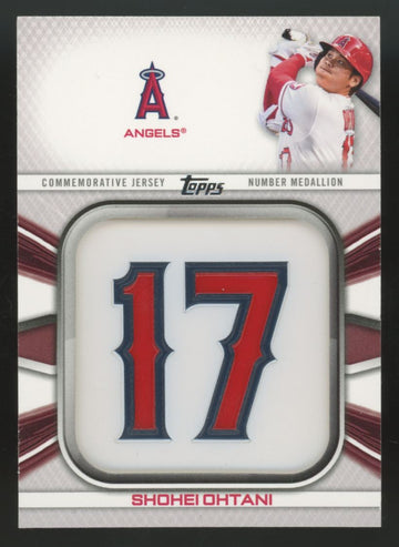 2022 Topps Series One Shohei Ohtani Jersey Number Medallion Patch #JNM-SO
