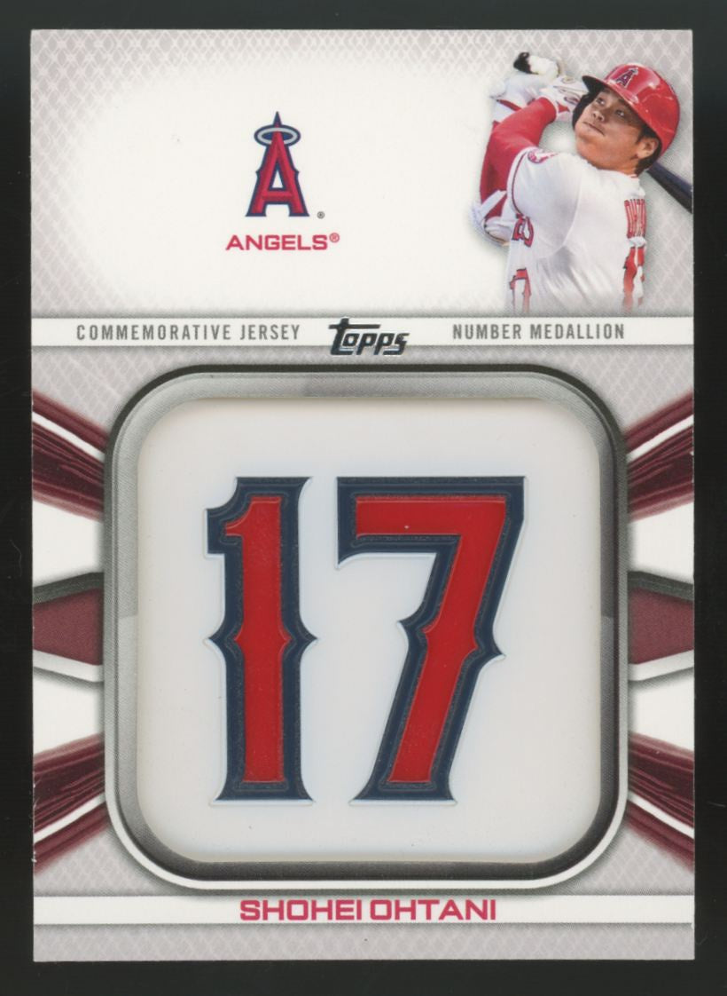 2022 Topps Series One Shohei Ohtani Jersey Number Medallion Patch #JNM-SO