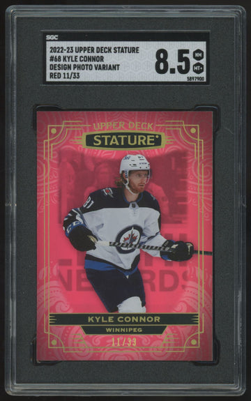 2022-23 Upper Deck Stature Kyle Connor Design Photo Variant Red /33 #68 SGC 8.5