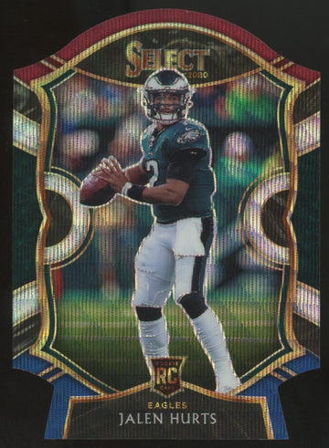 2020 Panini Select Football Jalen Hurts RC Concourse Tri-Color Die-Cut #50