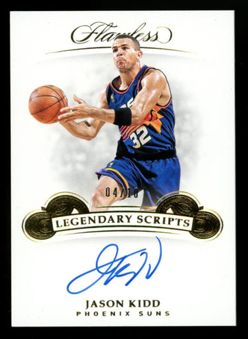 2018-19 Panini Flawless Jason Kidd Legendary Gold Scripts Auto /10 #LS-JKD
