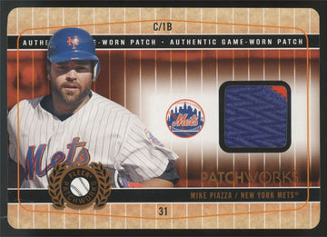 2005 Fleer Patchworks Mike Piazza Patch Die Cut /49 #PW-MIKE