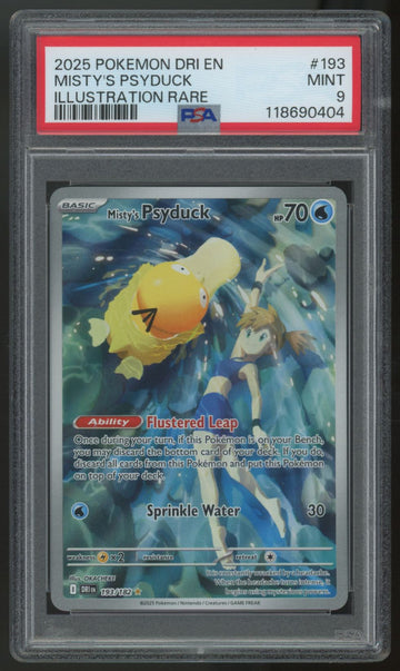 2025 Pokemon Misty's Psyduck Destined Rivals Illustration Rare #193 PSA 9
