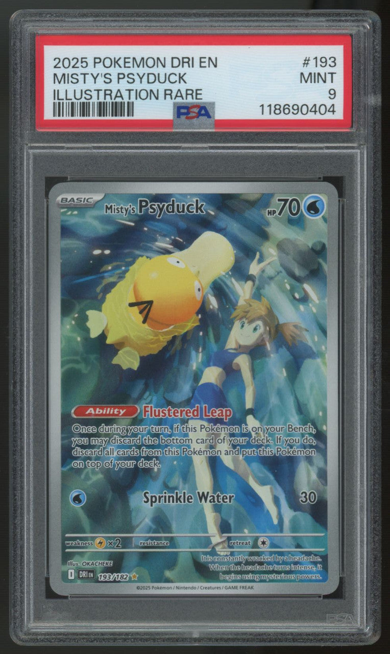 2025 Pokemon Misty's Psyduck Destined Rivals Illustration Rare #193 PSA 9