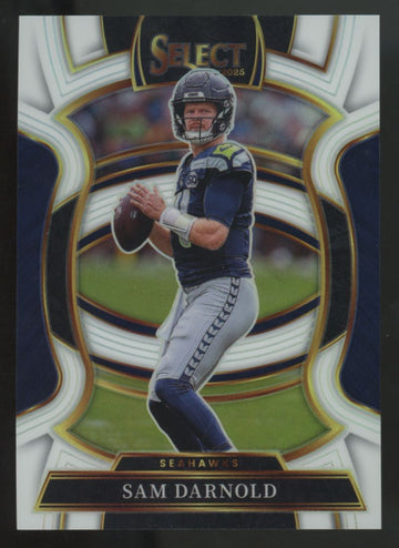 2025 Panini Select Sam Darnold Concourse White Prizm /35 #13