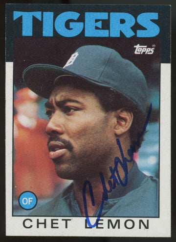 1986 Topps Chet Lemon #160 Signed Auto JSA
