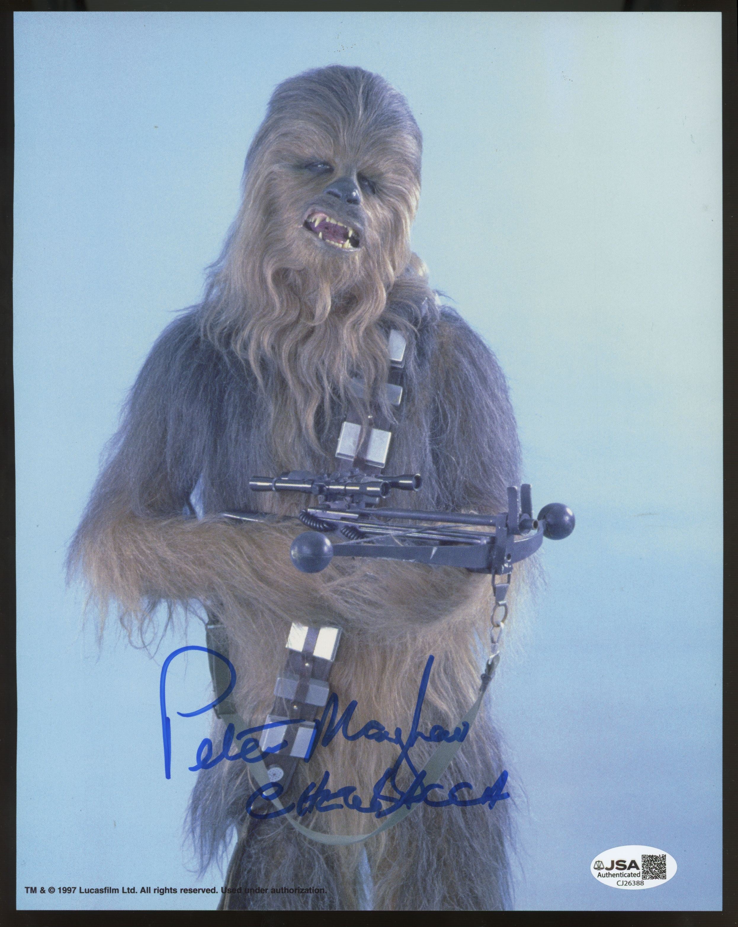 Peter Mayhew Chewbacca Signed Autographed Photo 8x10 JSA Authentic "A"